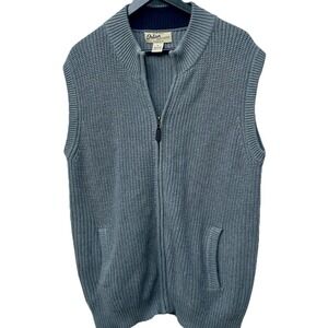 Orton Bros Sweater Vest Mens XL Gray Zip Golf Knit Cotton Eclectic Grandpa